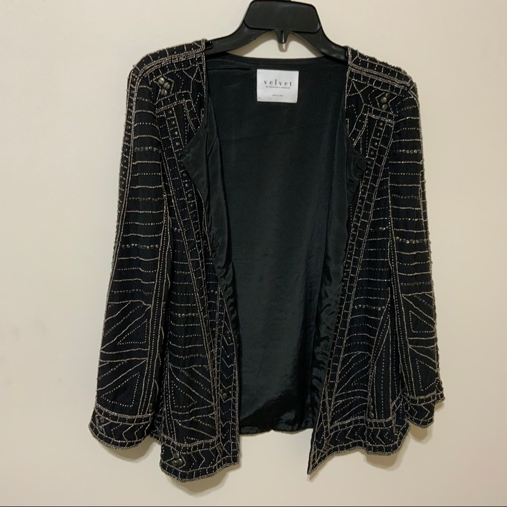 Velvet embellished elegant jacket L